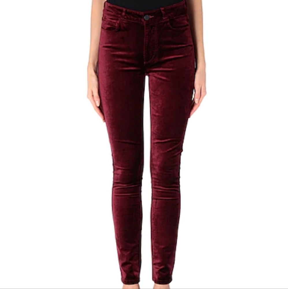Red Merlot Velvet Paige Pants